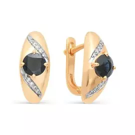 Серьги из красного золота с сапфирами и бриллиантами 21737-102