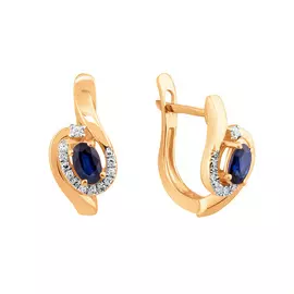 Серьги из красного золота с сапфирами и бриллиантами C01129E-11-03