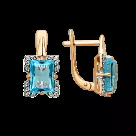 Серьги из красного золота с ситалами и фианитами 004352-1312