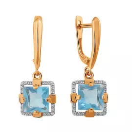 Серьги из красного золота с ситалами и фианитами 004482-1312