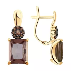 Серьги из красного золота с ситалами и фианитами 725839