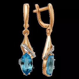 Серьги из красного золота с ситалами топазами 003862-1332