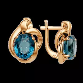 Серьги из красного золота с ситаллом 006202-1330