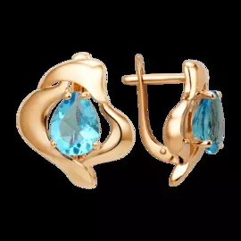 Серьги из красного золота с топазами 010292-1310