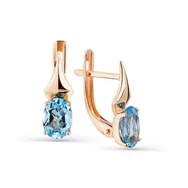 Серьги из красного золота с топазами 02-3-127-1300-010