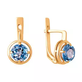 Серьги из красного золота с топазами 21-0829-11-10