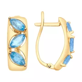 Серьги из красного золота с топазами 725400