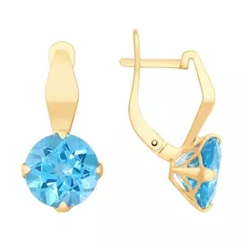 Серьги из красного золота с топазами 725482