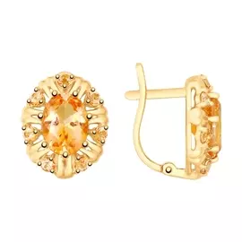 Серьги из красного золота с топазами 725709