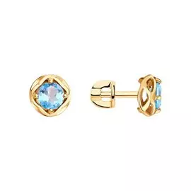 Серьги из красного золота с топазами 726130