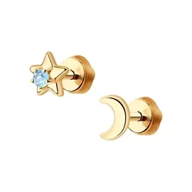 Серьги из красного золота с топазами 726891