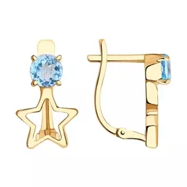 Серьги из красного золота с топазами 726938