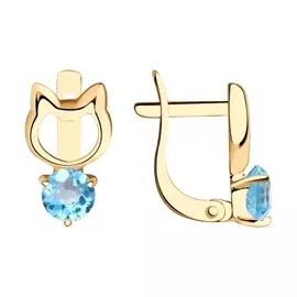 Серьги из красного золота с топазами 726948