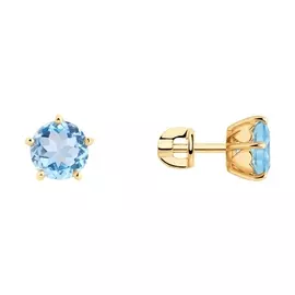 Серьги из красного золота с топазами 727006