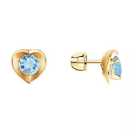 Серьги из красного золота с топазами 727053