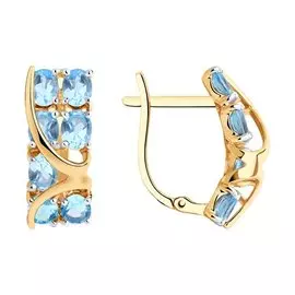 Серьги из красного золота с топазами 727291