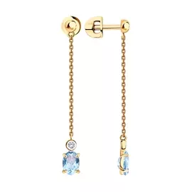 Серьги из красного золота с топазами 727319