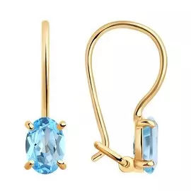 Серьги из красного золота с топазами 727399