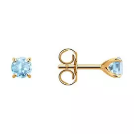 Серьги из красного золота с топазами 727412