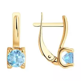 Серьги из красного золота с топазами 727417