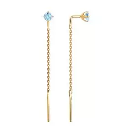 Серьги из красного золота с топазами 727443