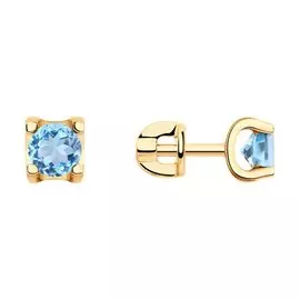 Серьги из красного золота с топазами 727618