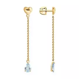 Серьги из красного золота с топазами 727712