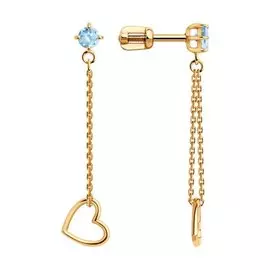 Серьги из красного золота с топазами 727733