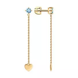 Серьги из красного золота с топазами 727759