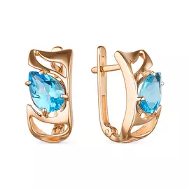 Серьги из красного золота с топазами 9009-2