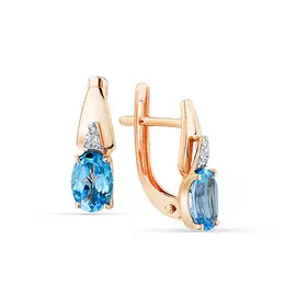 Серьги из красного золота с топазами и фианитами 02-3-138-1301-011