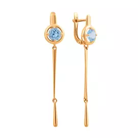 Серьги из красного золота с топазами и куб. цирконием с1050V61