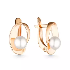 Серьги из красного золота с жемчугом 22023A1
