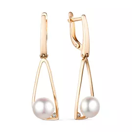 Серьги из красного золота с жемчугом 22027A1