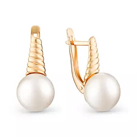 Серьги из красного золота с жемчугом 22444A1