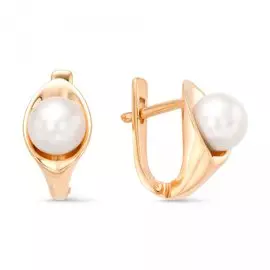 Серьги из красного золота с жемчугом 22676A1