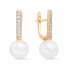 Серьги из красного золота с жемчугом 32024A1