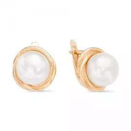 Серьги из красного золота с жемчугом 32143A1