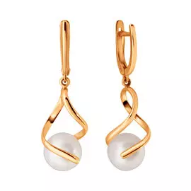 Серьги из красного золота с жемчугом 32339A1