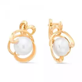 Серьги из красного золота с жемчугом 32374Y1