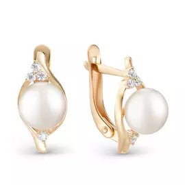 Серьги из красного золота с жемчугом 32517A1