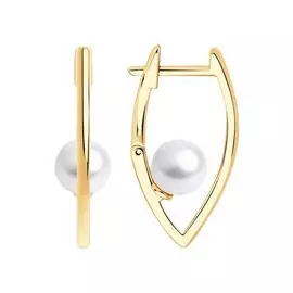 Серьги из красного золота с жемчугом 792207