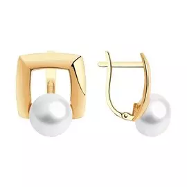 Серьги из красного золота с жемчугом 792284