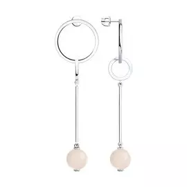 Серьги из серебра с агатом 83020078