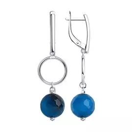 Серьги из серебра с агатом 92022311