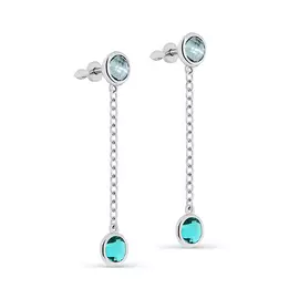 Серьги из серебра с алпанитом с родированием 12-308-0100