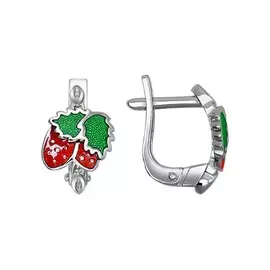 Серьги из серебра с эмалью 94021192