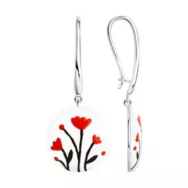 Серьги из серебра с эмалью 94024467