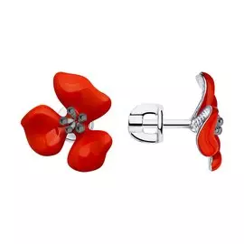 Серьги из серебра с эмалями 94024785