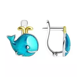 Серьги из серебра с эмалями 94024881